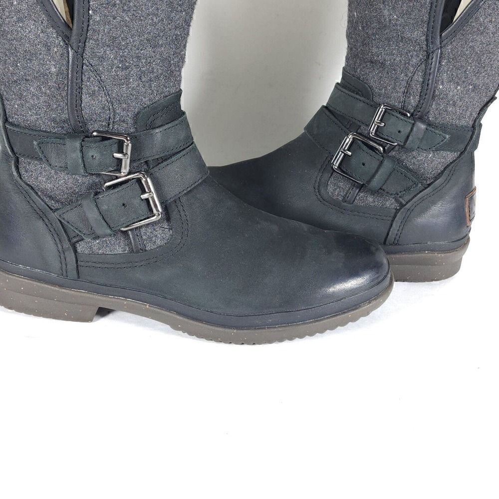 UGG Women's Robbie US 7 Waterproof Side Zip Black Buckle winter Boots - Picture 9 of 12